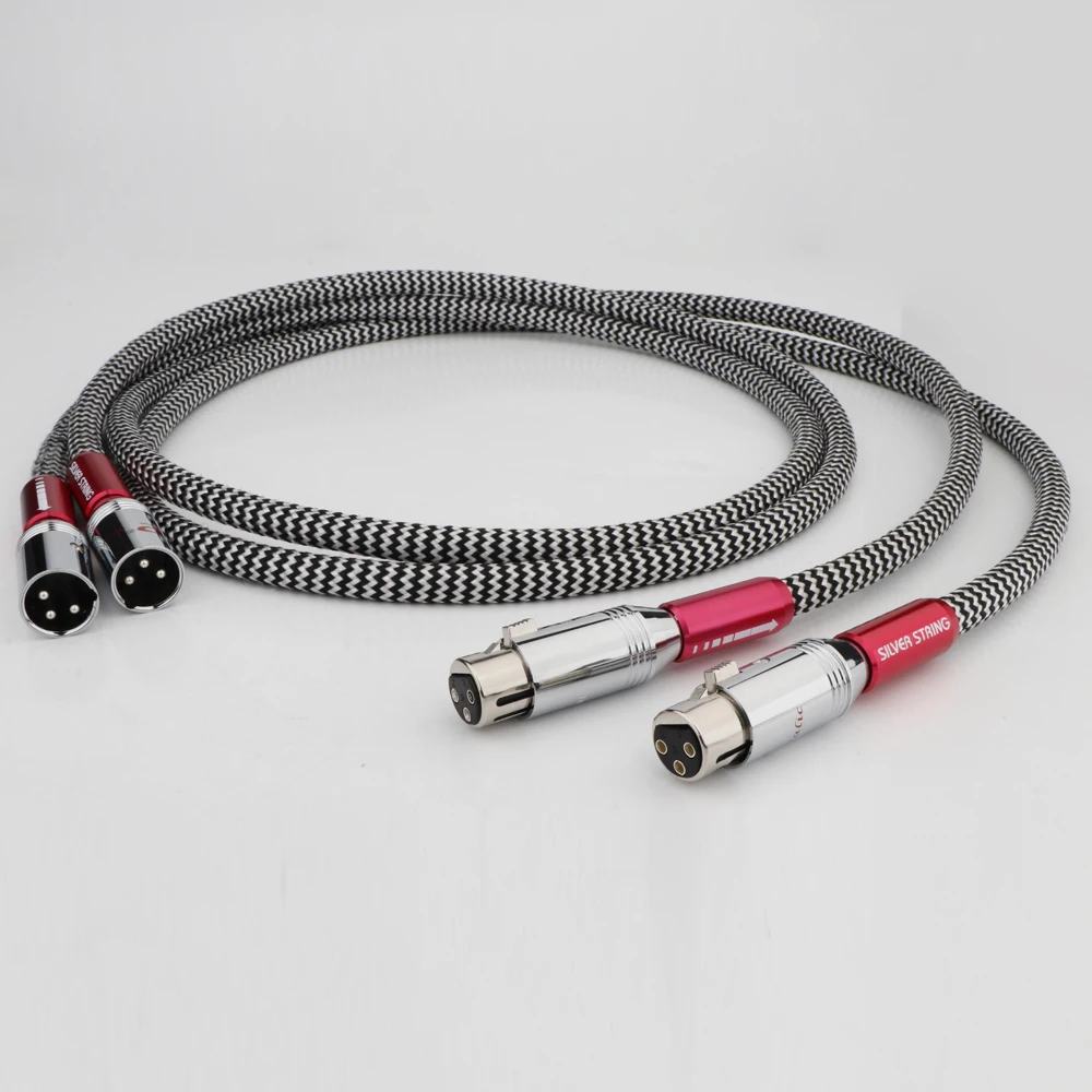 Pair Hifi XLR Cable Silver-plated Audio Cable XLR Balance Extension Cord Audio Video Line Noise-free for Mixer Microphone