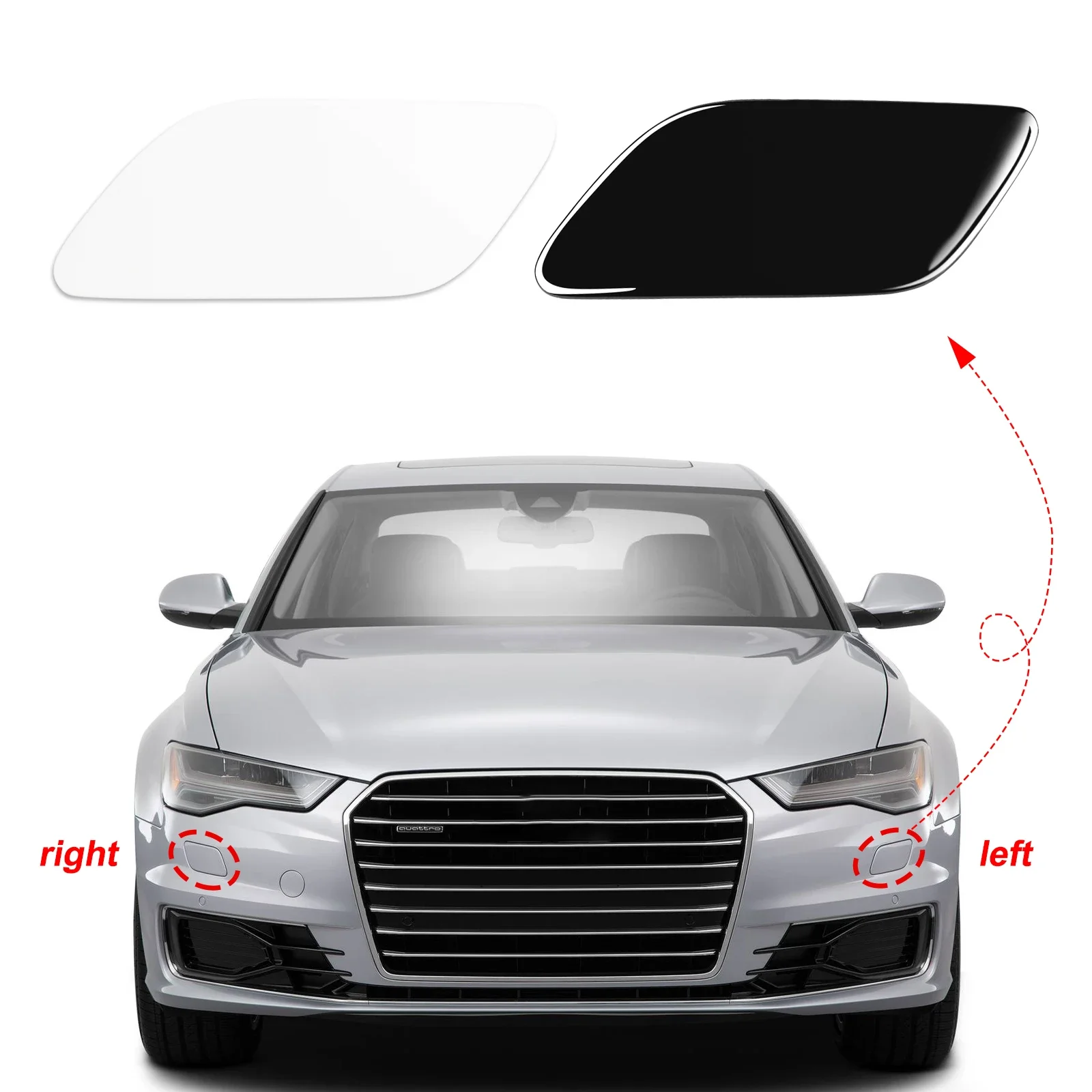 

Front Bumper Headlight Washer Cover Headlamp Cap For Audi A6 Accessories 2015 2016 2017 2018 4G0955275H 4G0955276H