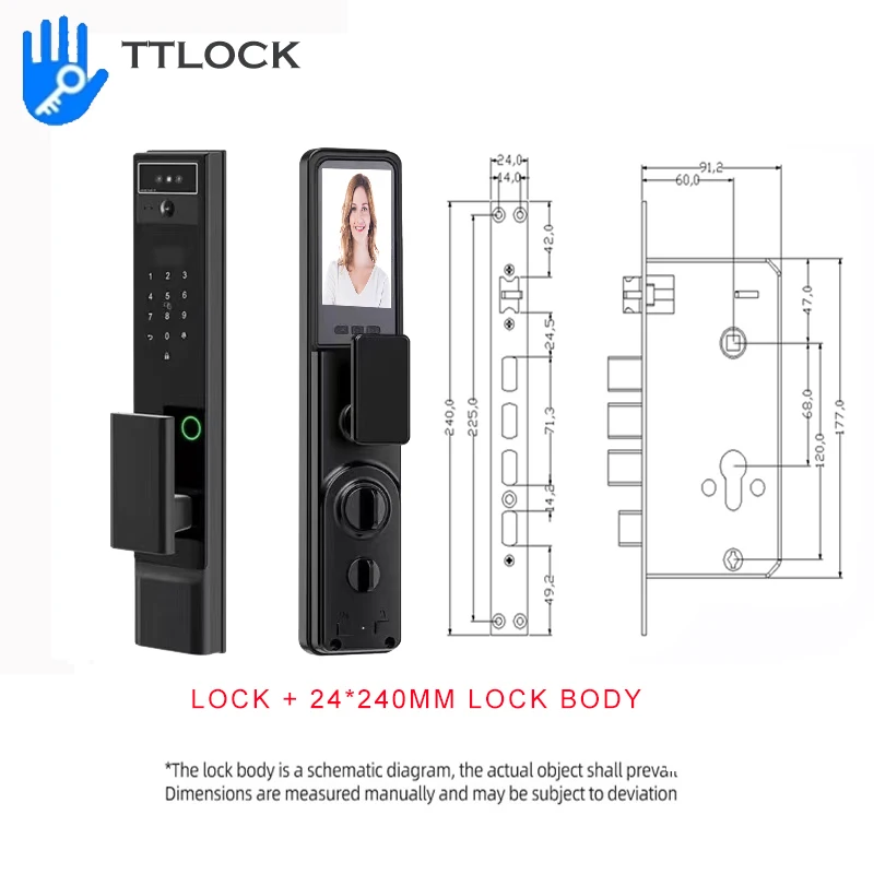 Smart 3D Face Recognition Intelligent Lock for Tuya Smart Door Lock with Camera Fingerprint Lock Remote Unlock of TTLOCK APP