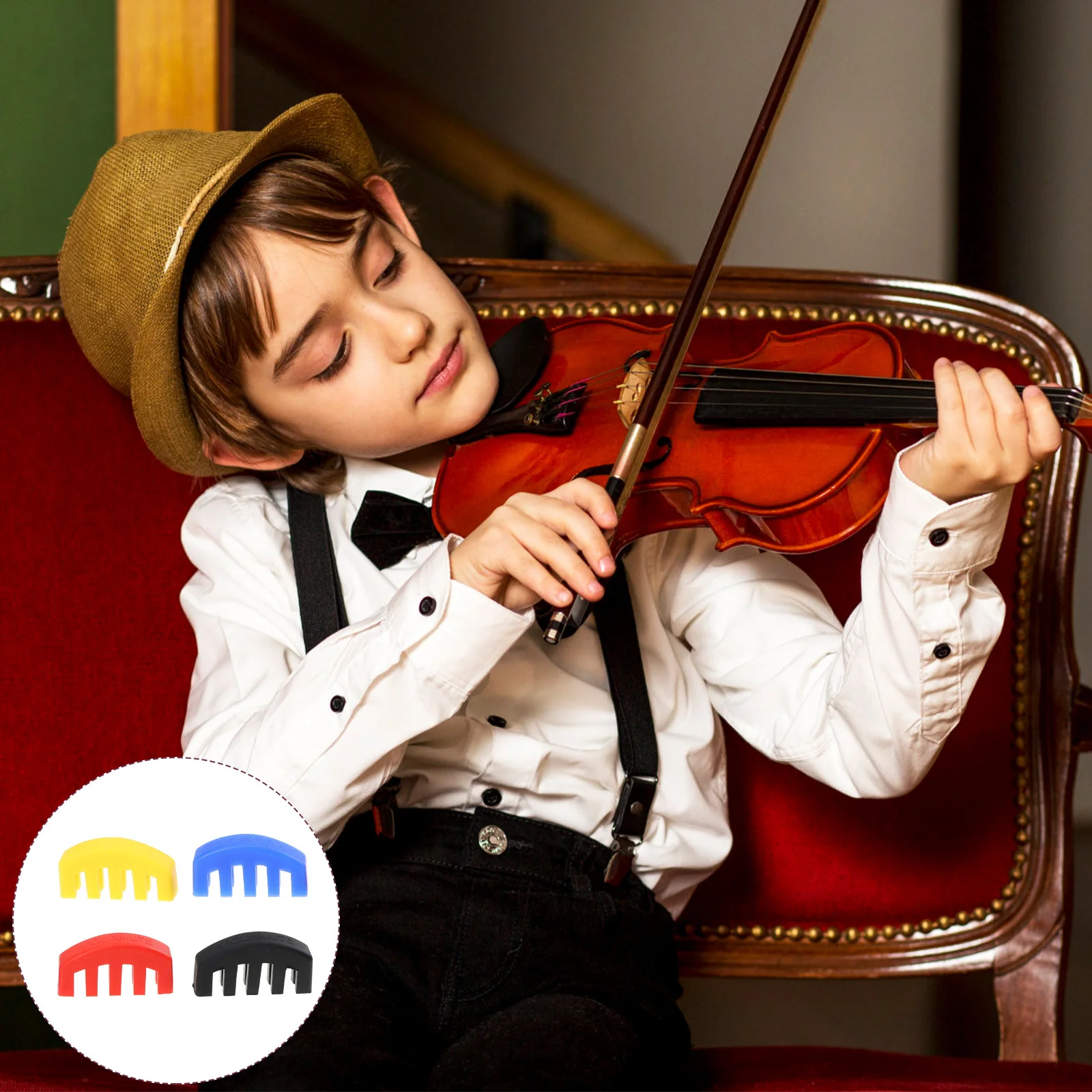 

4Pcs Violin Silencers Professional Practice Mutes Durable Rubber Violin Mute Devices Ideal for Quiet Practice and Gift