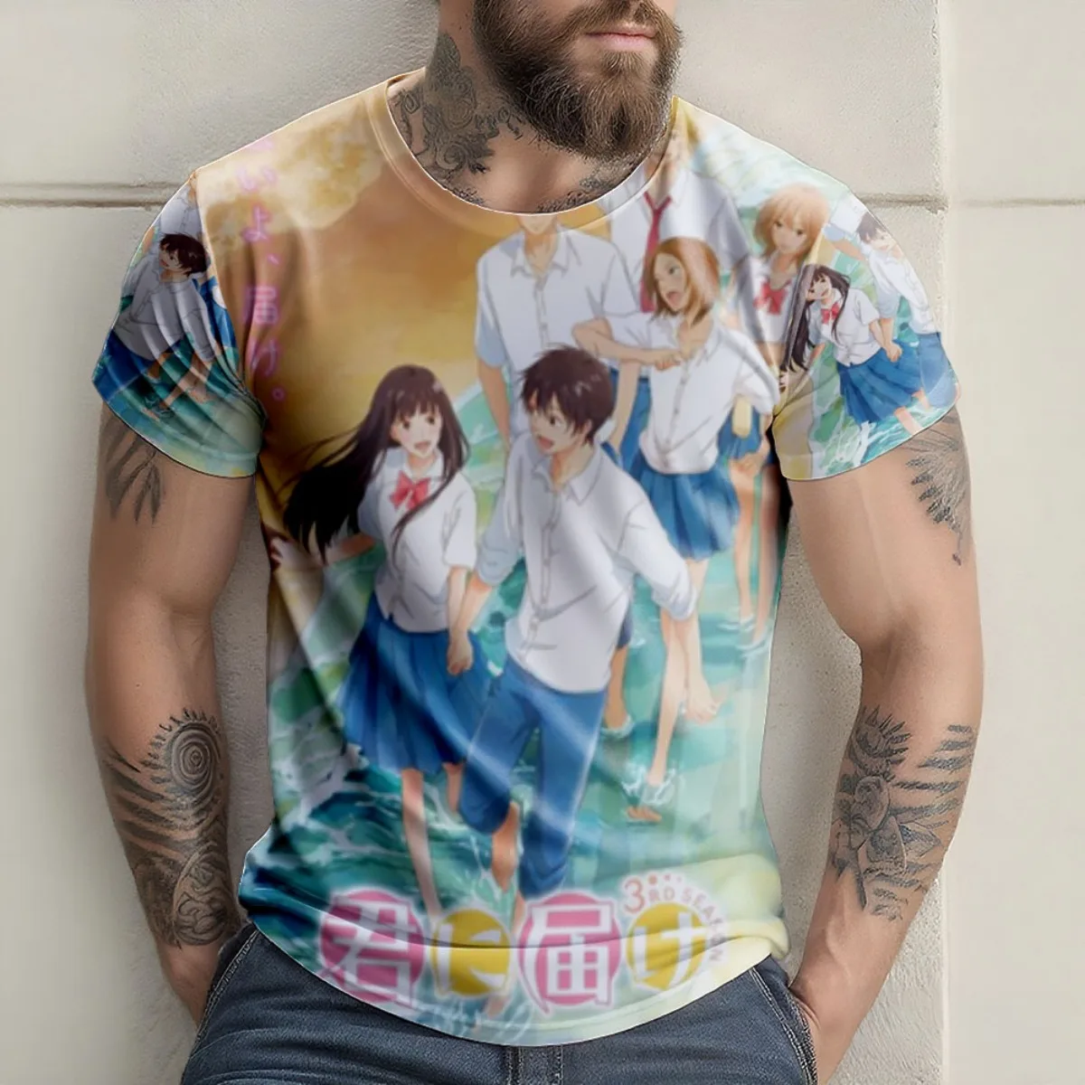 كيمي ني تودوكي الموسم 3 وصول جديد أزياء الرجال قصيرة Sve في جميع أنحاء تي شيرت مطبوع فريد من نوعه في جميع أنحاء تصميم الطباعة للأنيقة #4