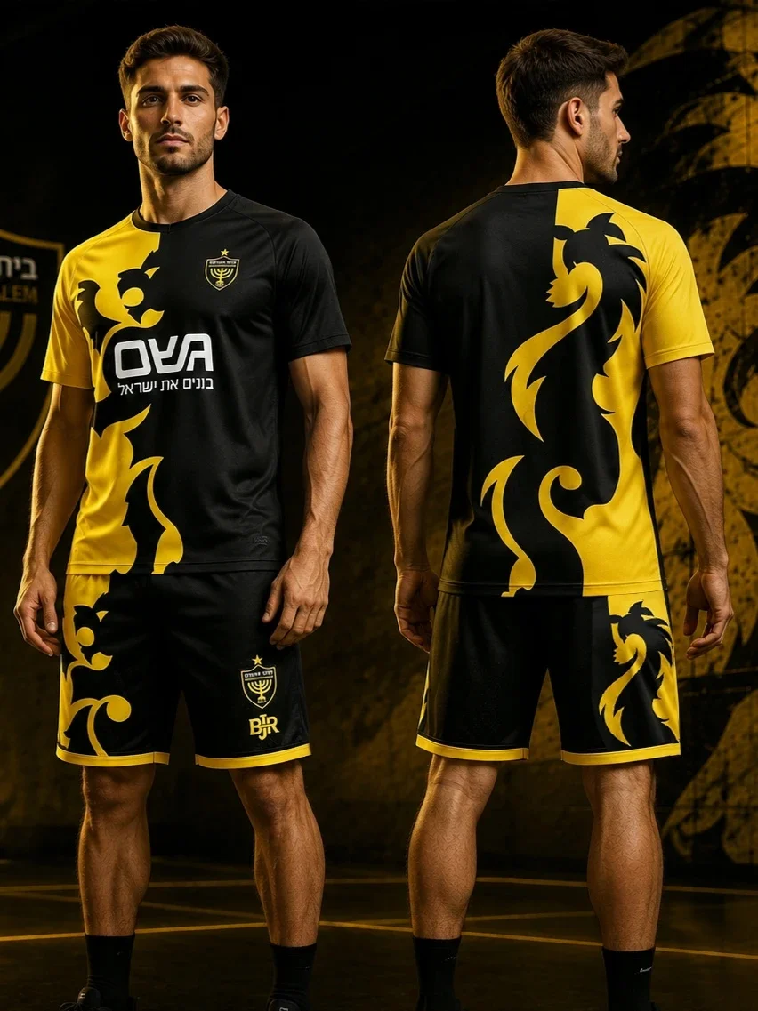 2026 New Beitar Jerusalem Soccer Jersey Men Black Yellow Short Sleeve Football Shirt Quick Dry Fan Sports Uniform