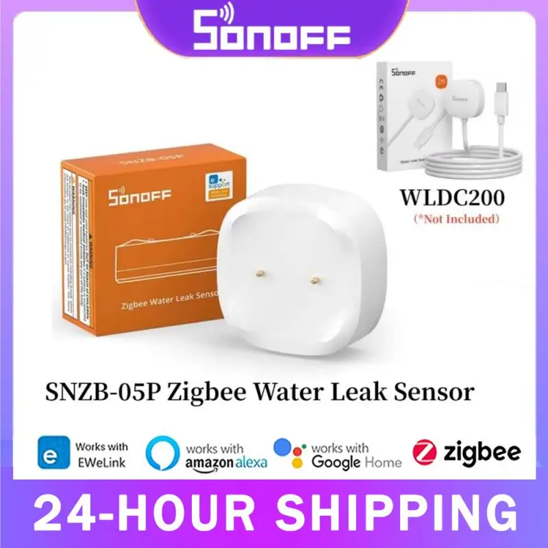 SONOFF-Capteur de fuite d'eau SNZB-05P Zigbee, détection de fuite et de gouttes, diagen temps réel, notifications multiples, support arc-en-ciel