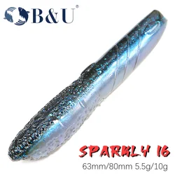 B&U 63mm/80mm Sinking Soft Lure Artificial Fishing Lures Sea Worms Earthworm Fishing Tackle Soft Lures