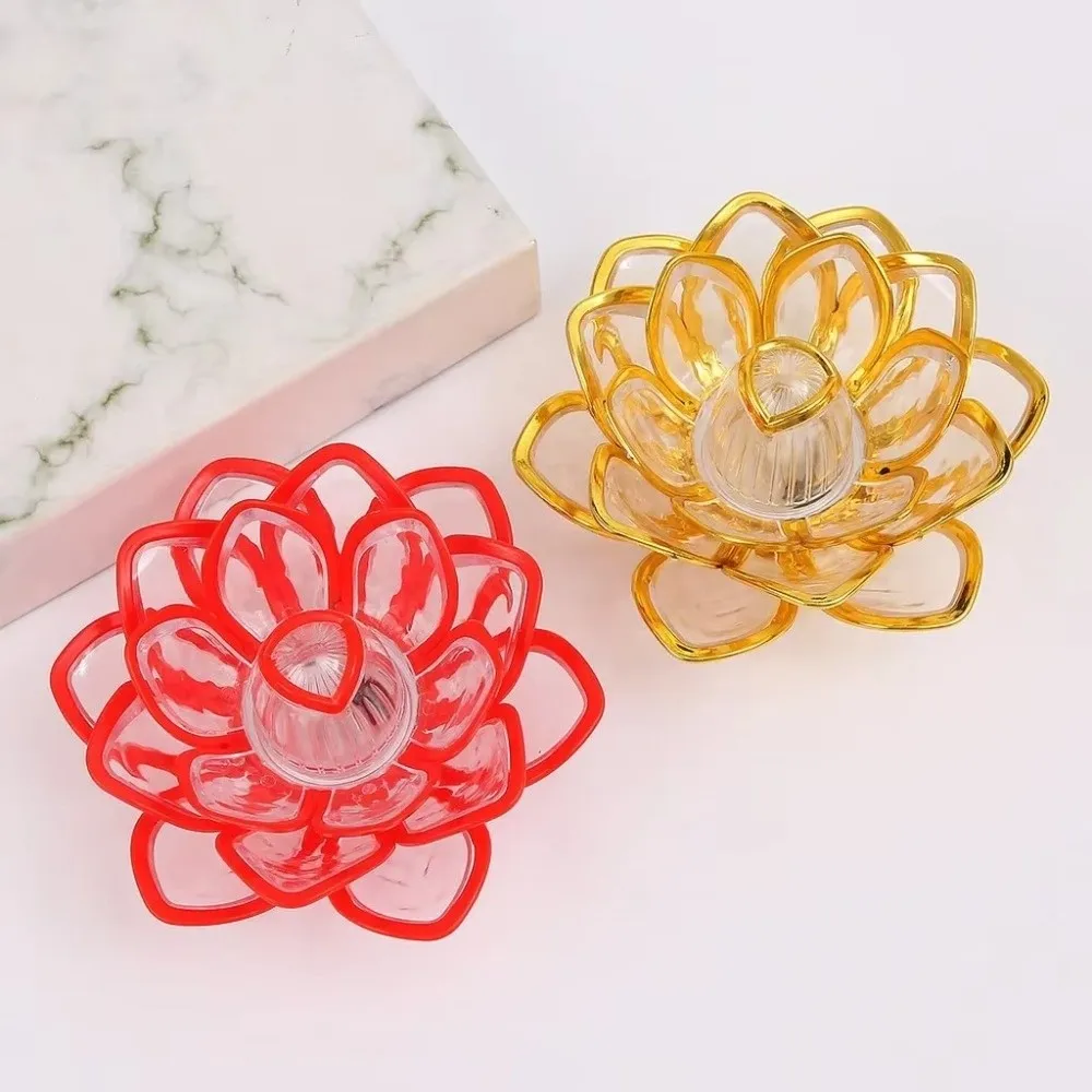 Warm Light Source LED Lotus Lamp Atmosphere Lighting Plastic Flameless Candle Battery Operated Night Light Festival Decoration
