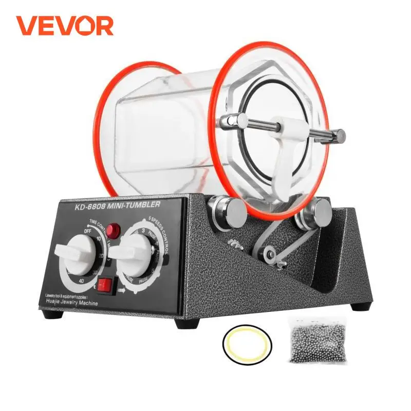 VEVOR 3kg Rotary Tumbler lucidatrice per superfici lucidatrice per gioielli KT6808 macchina per finitura con perlina lucidante per smussatura