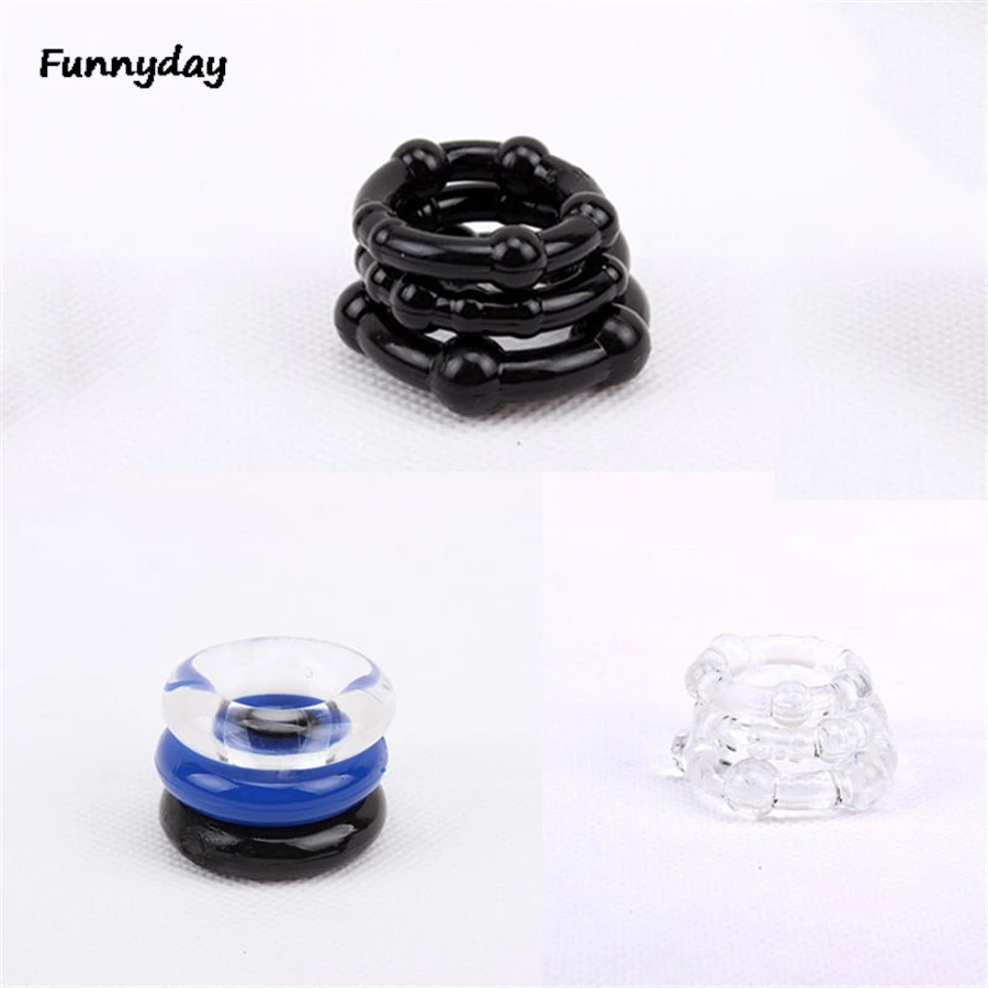 3PCS/Set Durable Cock Rings Bead Reusable Bound Delay Ejaculation Erection Cockring Time Delay Penis Ring Adult Sex Toys For Men