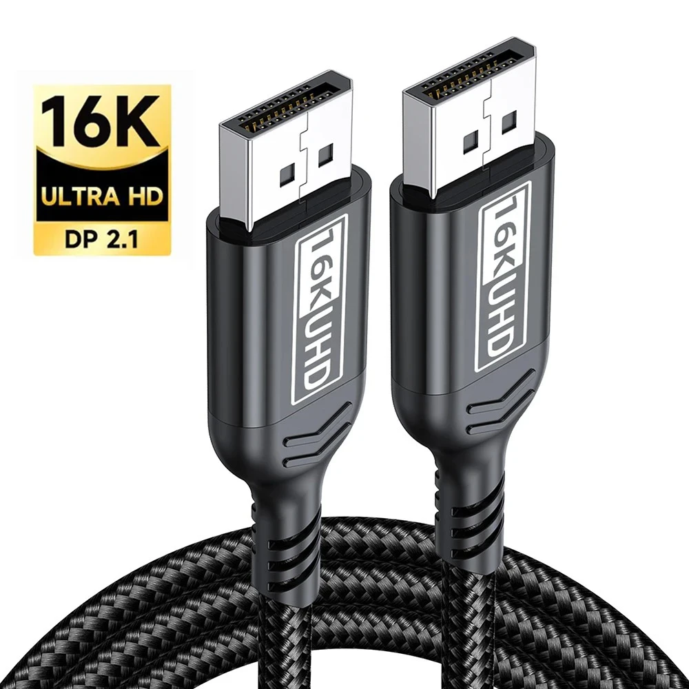 Câble DisplayPort 16K DP 2.1 80 Gbps 12 bits HDR VRR pour TV, PC, ordinateur, Xbox, adaptateur DisplayPort, 1 m, 2 m, 3 m, câble vidéo long