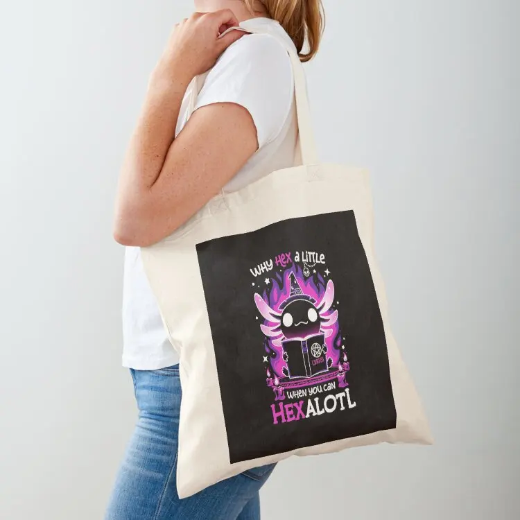 

Axolotl Witching Hour - Spooky Salamander Tote Bag Women's handbag cute tote bag bags woman 2025 reusable shopping bags