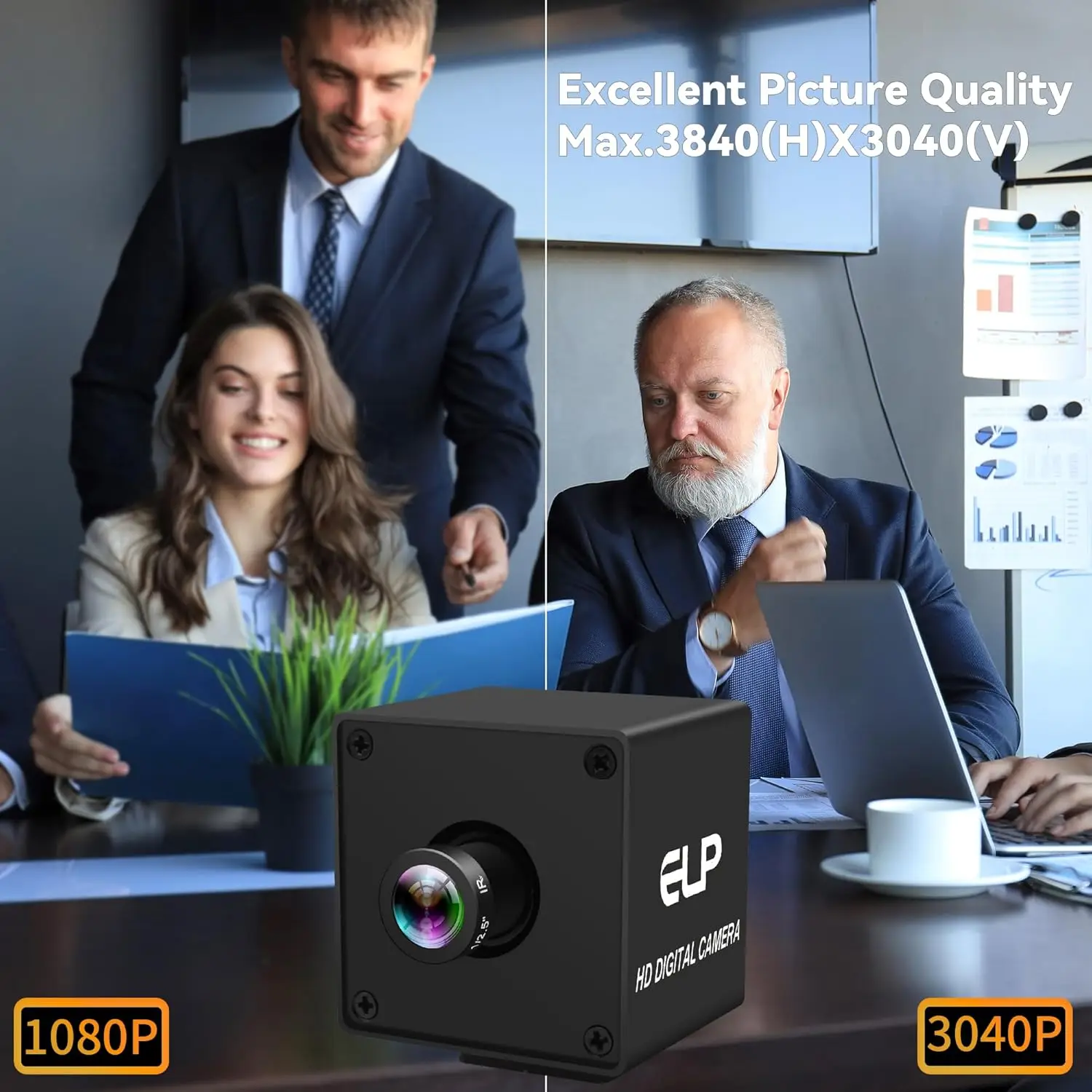 12MP USB Camera 1080P 120fps High Speed USB Webcam with M12 16mm Narrow Field of View Plug and Play for Windows Mac Linux