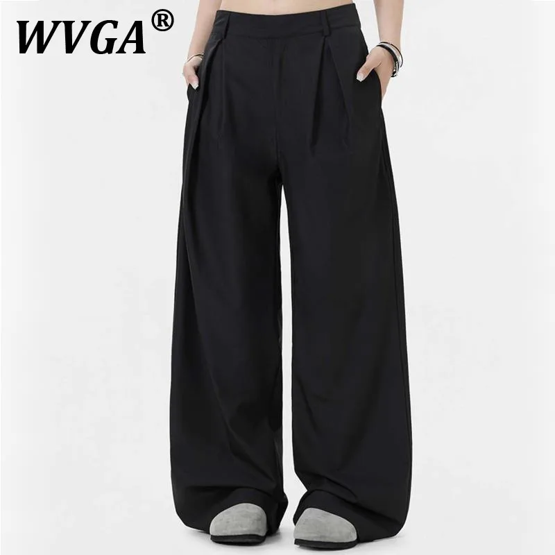 

WVGA Spring Summer Autumn New Man Y2K High Street Simple Versatile Draped Design Niche Chic Casual Wide-Leg Suit Pants Ins W8936