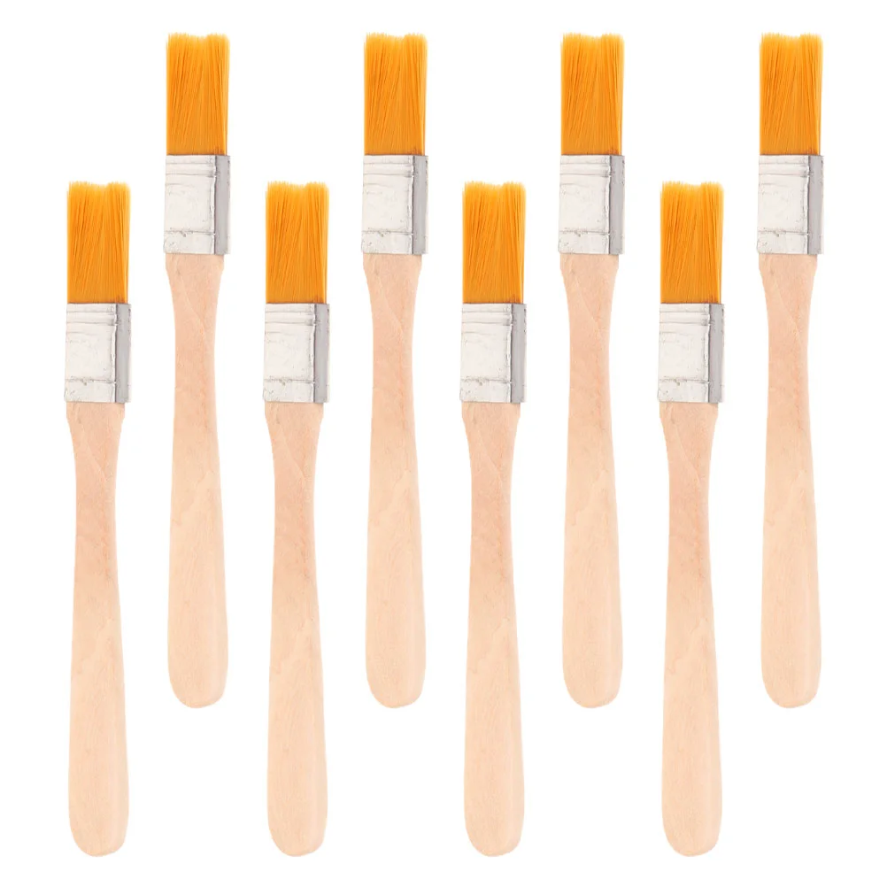 

8 Pcs Wooden Handle Brush Nylon Bristle Desktop Cleaning Reusable Paint Painting Stencil Electronic Car Interior Small Brushes