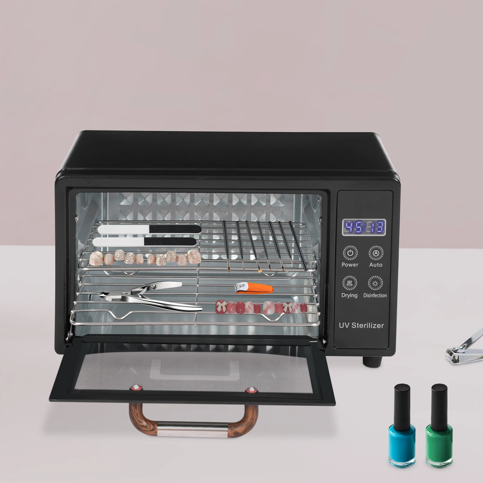 160W nagelreiniger droogbox multifunctionele sterilisator voor nagel-, kapper- en tandheelkundige gereedschappen 110V zwart / wit / roze