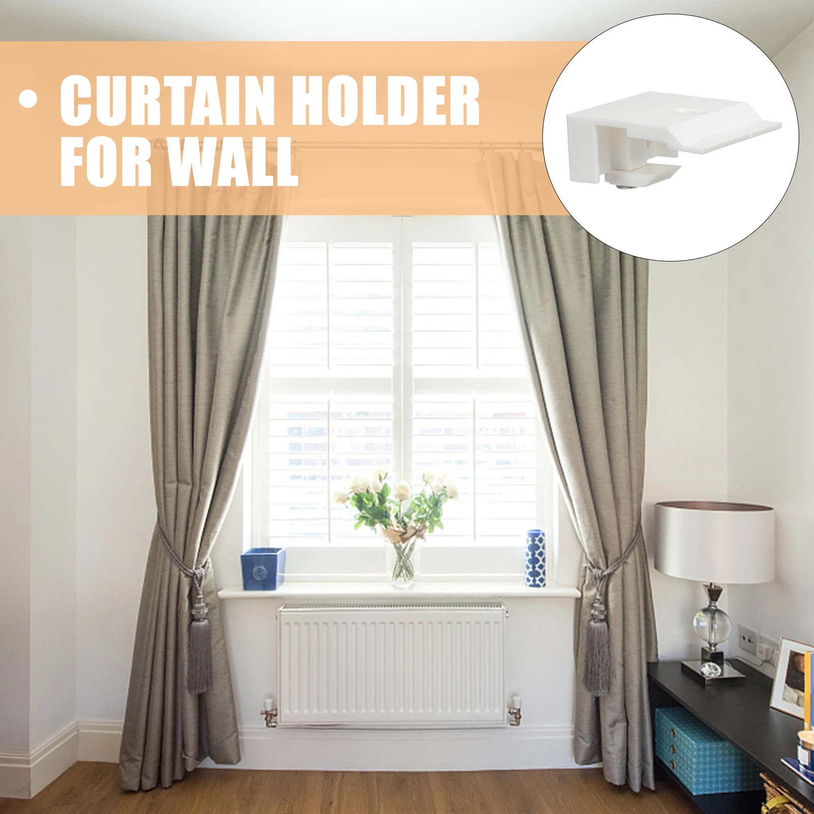 

10pcs Blind Support Frame Thickened Spring Strong Clamping Curtain Bracket Plastic Metal Load-bearing Wall Mounted Shades