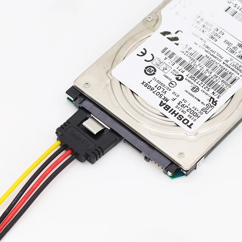 

15Pin SATA Male To 2 Female Straight Elbow SATA 15Pin Power Hard Disk Splitter Connector Power Cord Suitable for Hard Disk Drive