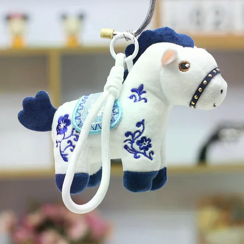 Piacevole portachiavi in peluche Pony; Regali portachiavi con ciondolo per bambola di pezza e borsa per studenti