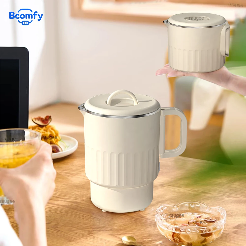 Hervidor eléctrico portátil de 600W, hervidor eléctrico inteligente de 1L, Mini caldera de agua plegable de acero inoxidable, hervidor eléctrico portátil de viaje