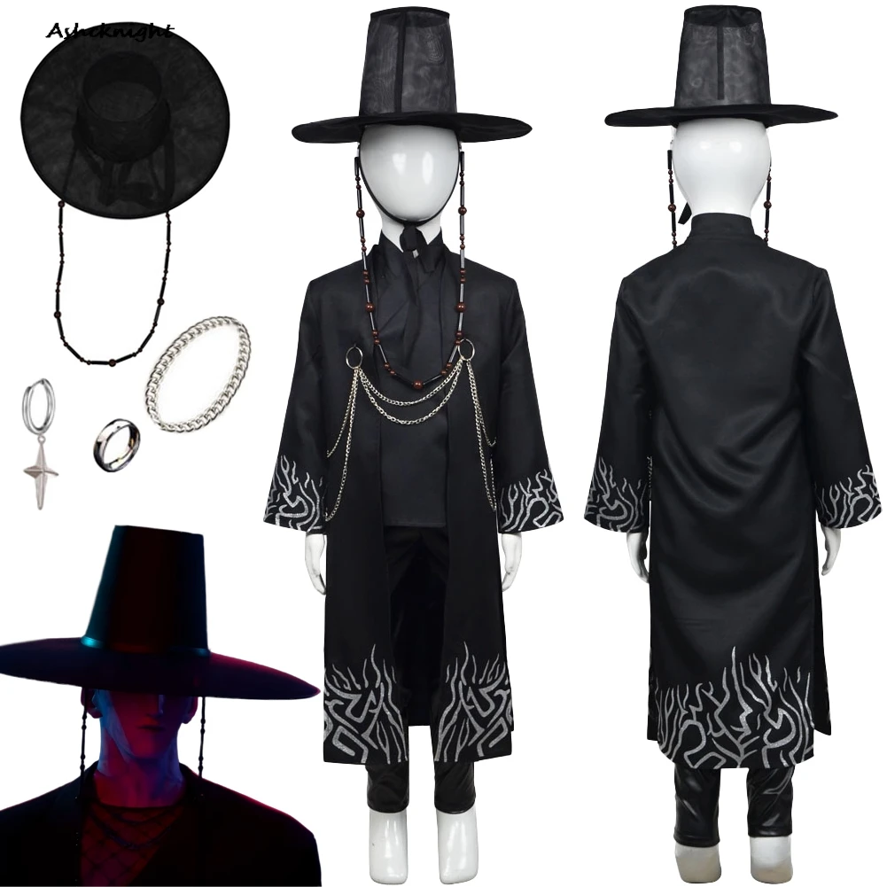 

2025 Cartoon Demon Hunter of KPop Cosplay Costume Suit Saja Boys Disguise Black Outfits Halloween Suit
