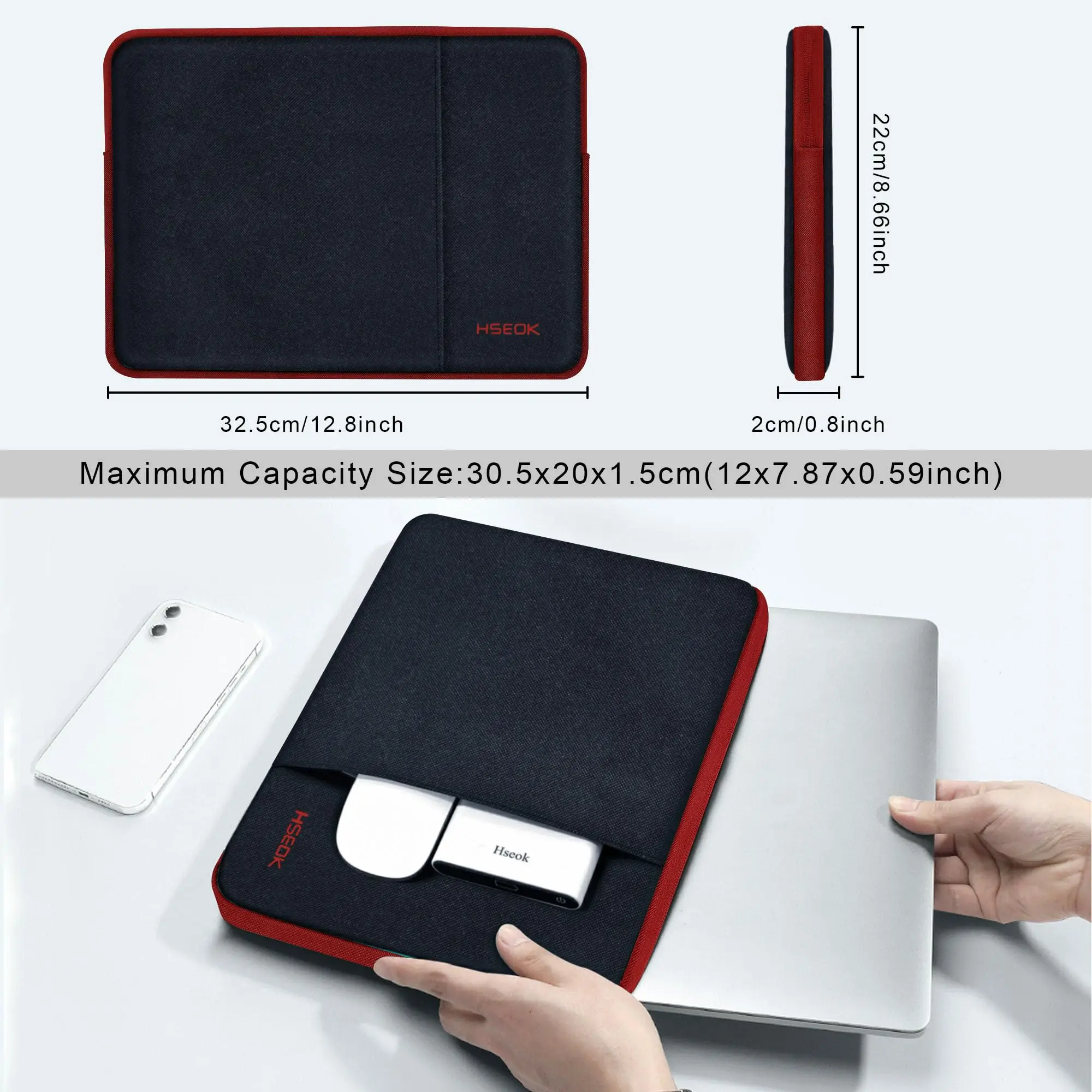 Funda para portátil de 13 pulgadas, maletín Compatible con MacBook Air/Pro M1 M2, bolso resistente al agua