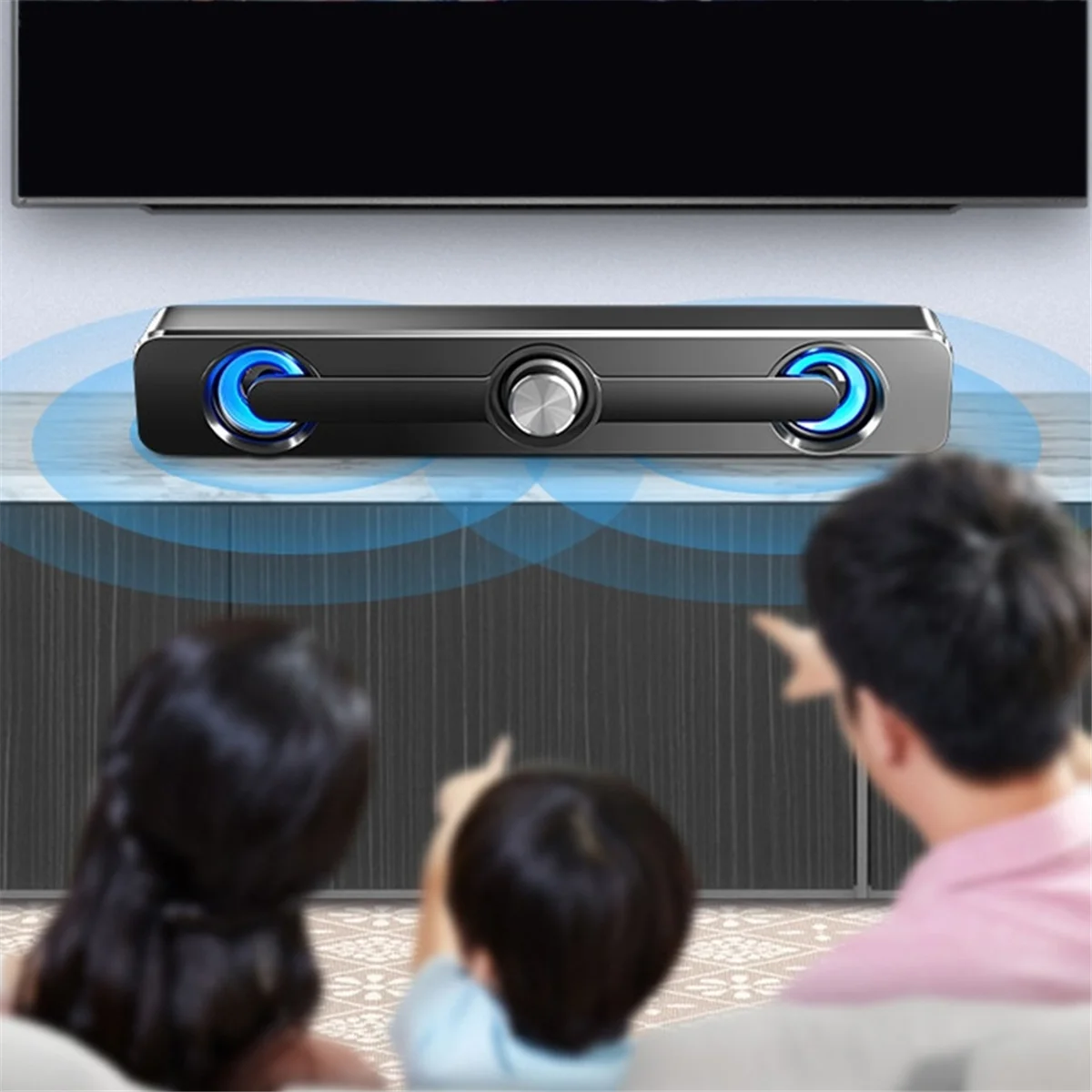 A66I Dual Speaker Bar, Wireless Portable Stereo, 360-Degree Surround Sound, Compatible with Computers, Projectors, Phones A