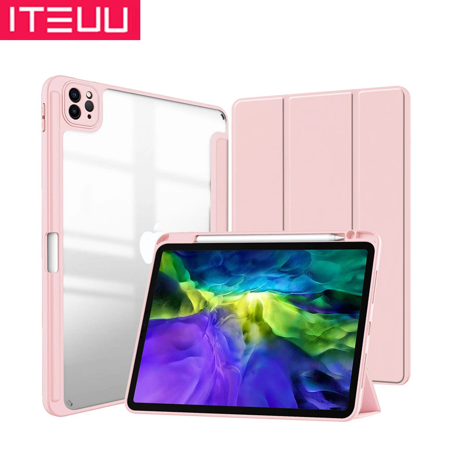 

Чехол для планшета iPad 2024 2025 Air Pro MINI 3 4 5 6 7 8 9 10 поколения 10,9 11 12,9 13-дюймовый чехол Жесткий прозрачный 3-кратный чехол-подставка