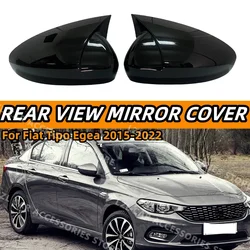 2X Horn Side Wing Mirror Cover Caps For FIAT TIPO EGEA 2015-2022 Rearview Mirror Cover Shell Case Trim Add on Car Accessories