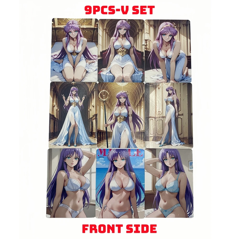 

9 шт. \ Special Edition Saint Seiya сексуальные карты пляжный купальник голая Афина DIY ACG Saint ткань пробуждение карты настольная игра подарки