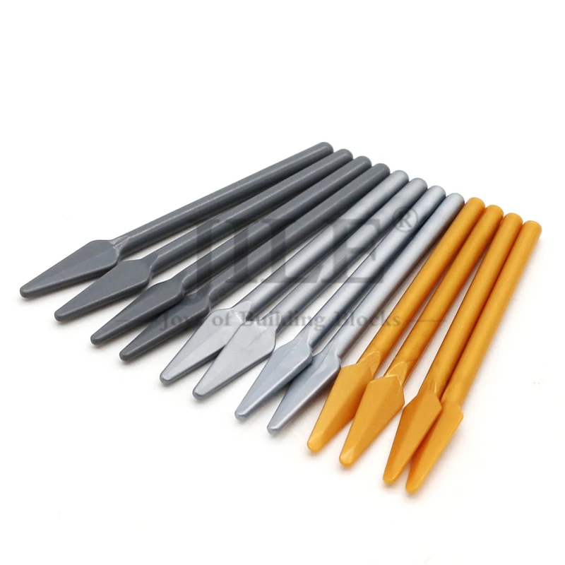 20pcs MOC 4497 Mini Weapon Pike Spear Handle with Round End DIY Model Building Blocks Compatible Figure Children Toys Brick