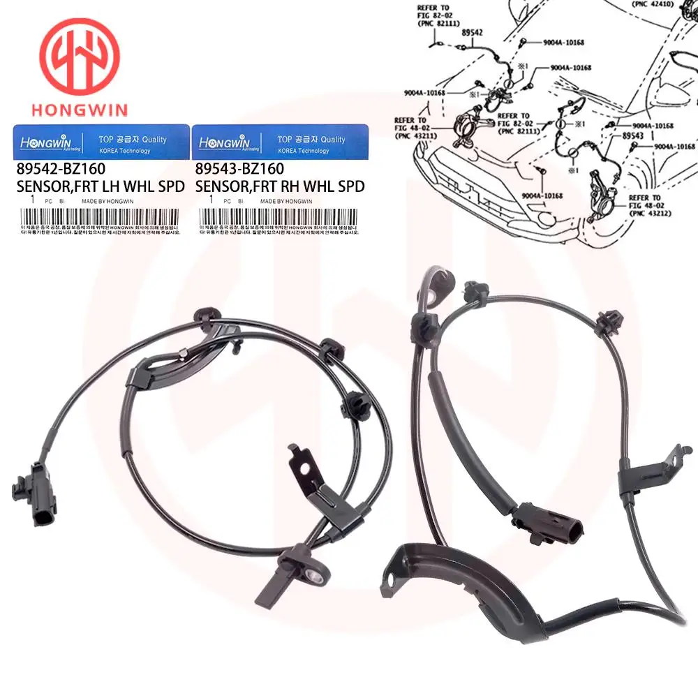 89542-BZ160 89543-BZ160 Sensor de velocidad de rueda ABS delantero izquierdo y derecho para Toyota Avanza Veloz Rush Agya Daihatsu Xenia Terios Ayla