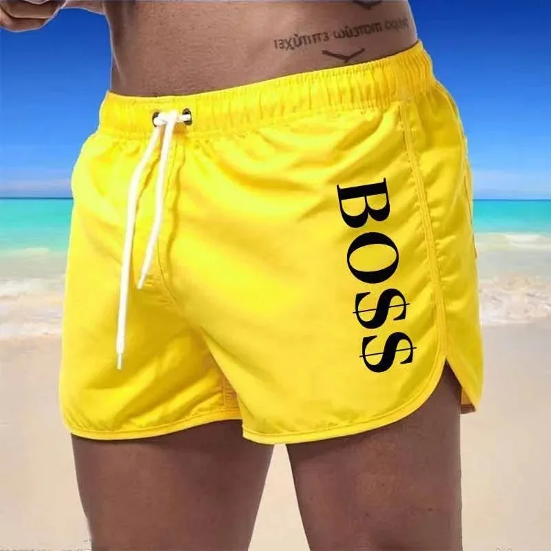 2024 Summer Beach Shorts Mesh Lined Swimwear Man Board Shorts Male Men\'s Swimming Trunks Bathing Suit Sports Clothes