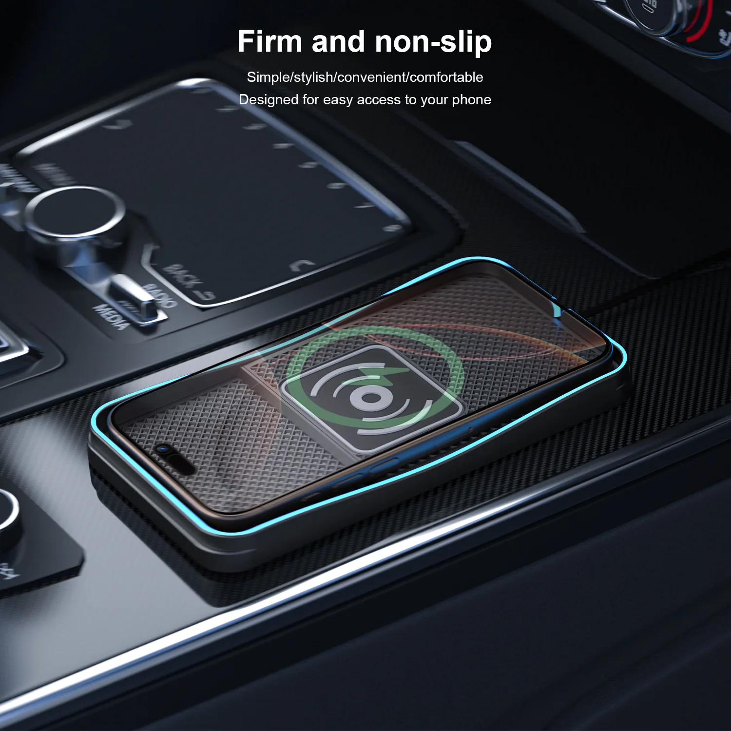 

Wireless Car Charger Silicone Anti-skid Pad Stand for iPhone Samsung Huawei Xiaomi Fast Car Wireless Charging Pad Universal Car