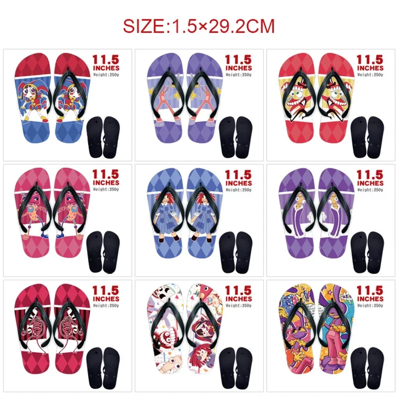 

Cartoon Animation Circus Men Women Flip Flops Summer Beach Fashion Casual Outdoor Indoor Anime Style Cool Cosplay Slippers