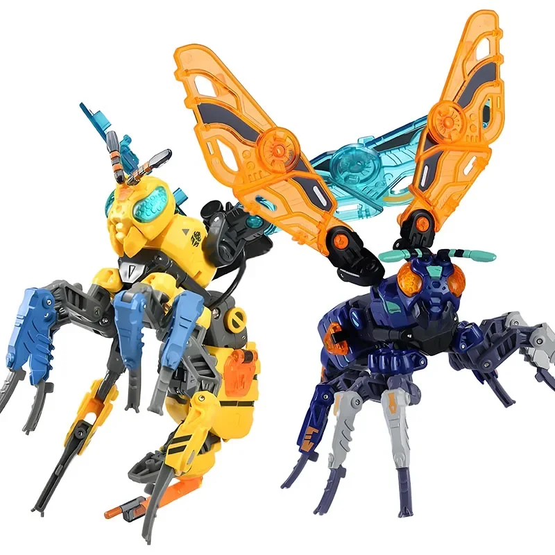 BEASTBOX المحلي Mecha Xiahuo Wasp Kijutsu Ninja Purple Wasp Mecha، 7 خطوات تحويل/خالي من الأدوات، أجنحة ناعمة، حديثي الولادة/ديكور المكتب