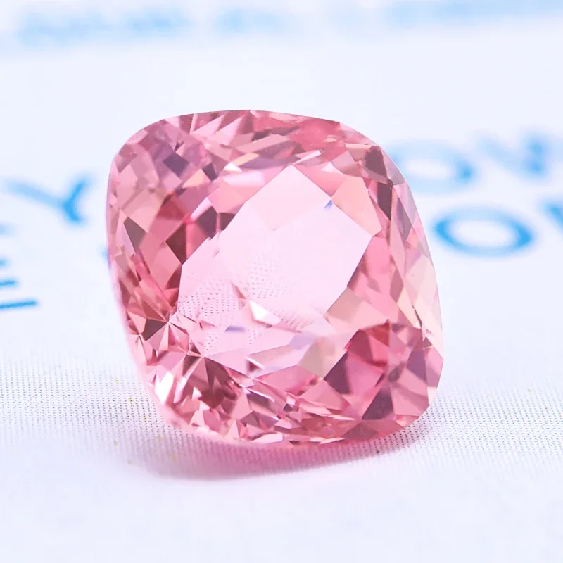 Padparadscha coltivato in laboratorio a forma di cuscino di loto rosso per ciondoli Creazione di gioielli Anello fai da te Collana Orecchini Certificato di materiali principali