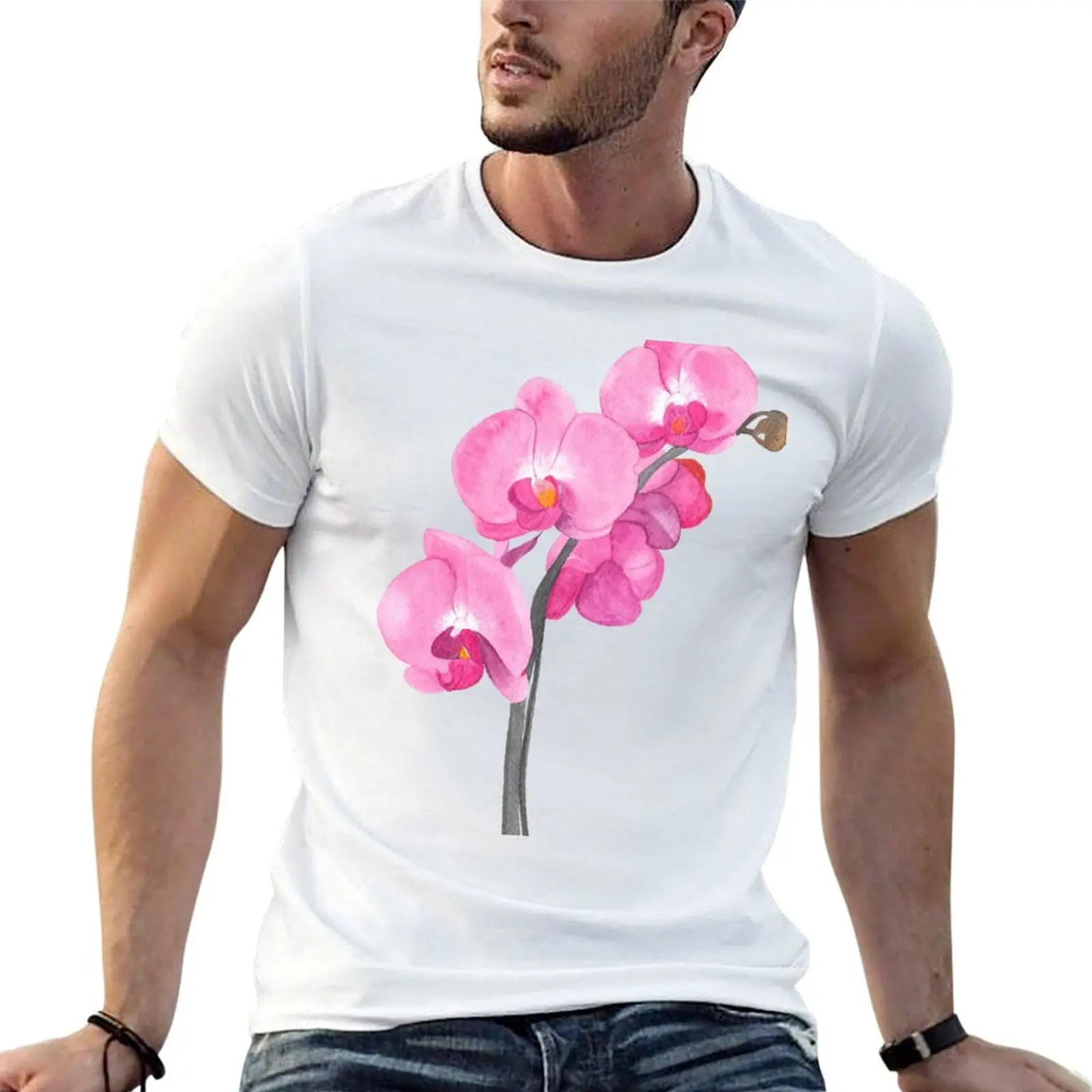 Watercolor orchid T-Shirt Big and Tall Casual T-Shirt