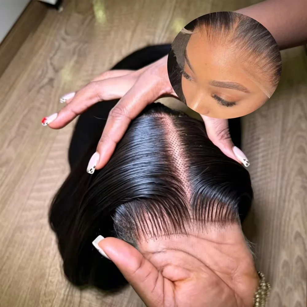 Bone Straight Brazilian Remy Human Hair Wig 13x4 13x6 HD Transparent Lace Front Wig Pre Plucked Natural Hairline Beginner Friendly 40 42 Inches For Women