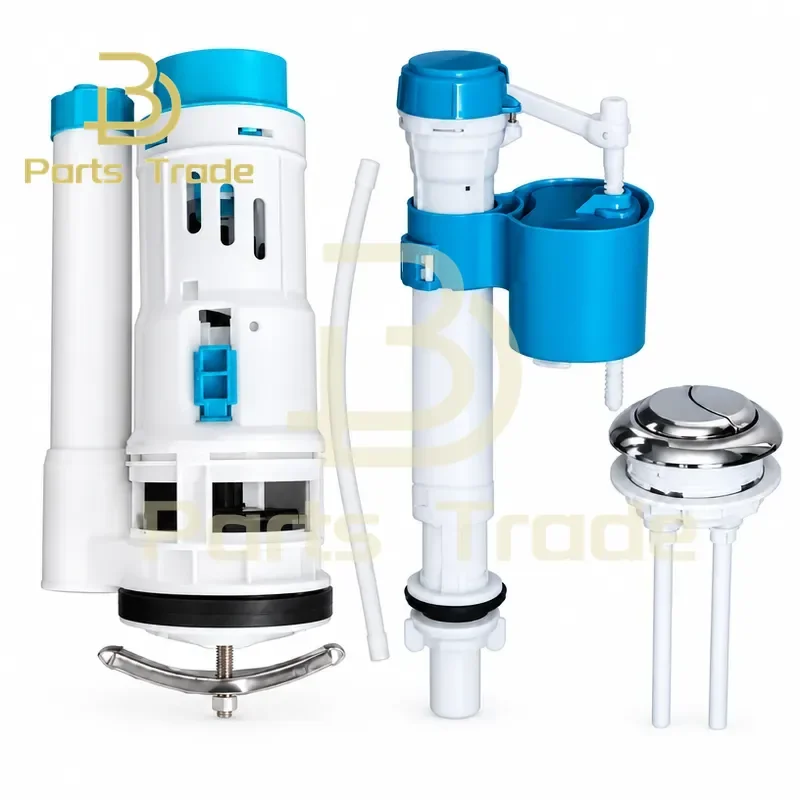 Universal Toilet Drain Valve and Water Inlet Valve Set Replacement Parts for Water Tank Accessories Repair Kit
