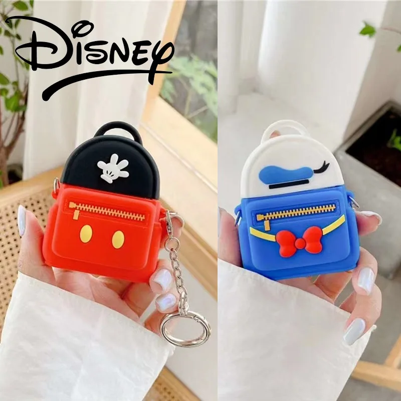 Disney Mickey Mouse Anime Case for Airpods 1 2 3 Pro 2 Protective Cover Apple Headset Cartoon Cute Box Silicone Keychain Case