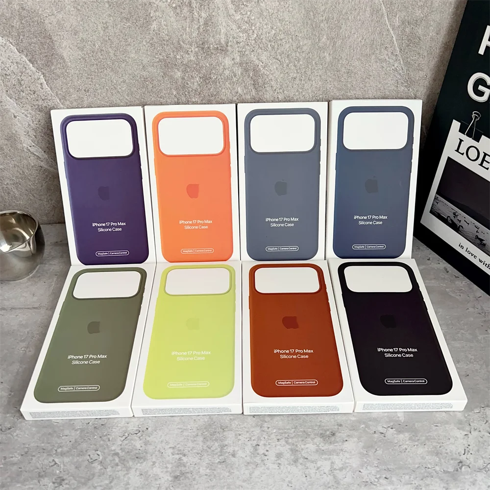 حافظة هاتف رسمية من السيليكون السائل الساخن لهاتف أبل لهاتف آيفون 17 Air 17 Pro 17 ProMax مقاومة للصدمات لـ Magsafe مع صندوق