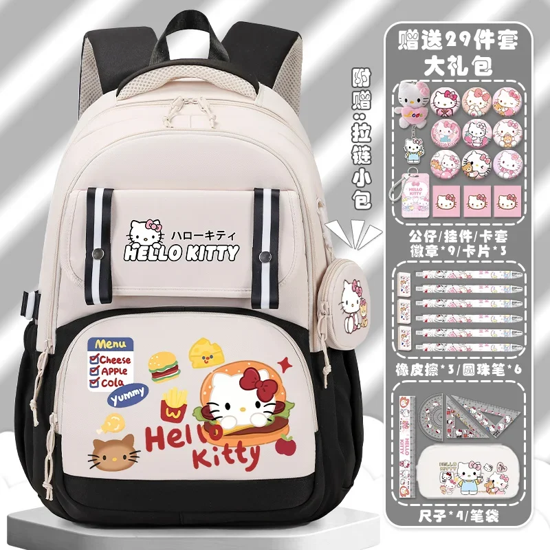 

Sanrio New Hello Kitty Schoolbag Student Boys and Girls Cute Cartoon Lightweight and Large Capacity Spine-Protective Backpack