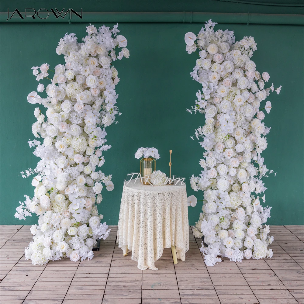 Customized White Light Champagne Series Rose Orchid Phalaenopsis Flower Arrangement for Wedding Event Background Decoration