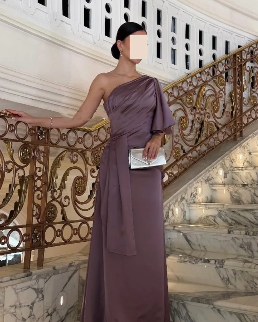 Abiti lunghi monospalla a trapezio drappeggiati con pieghe semplici in stile moderno personalizzato Abiti da sera Taglie disponibili Classici