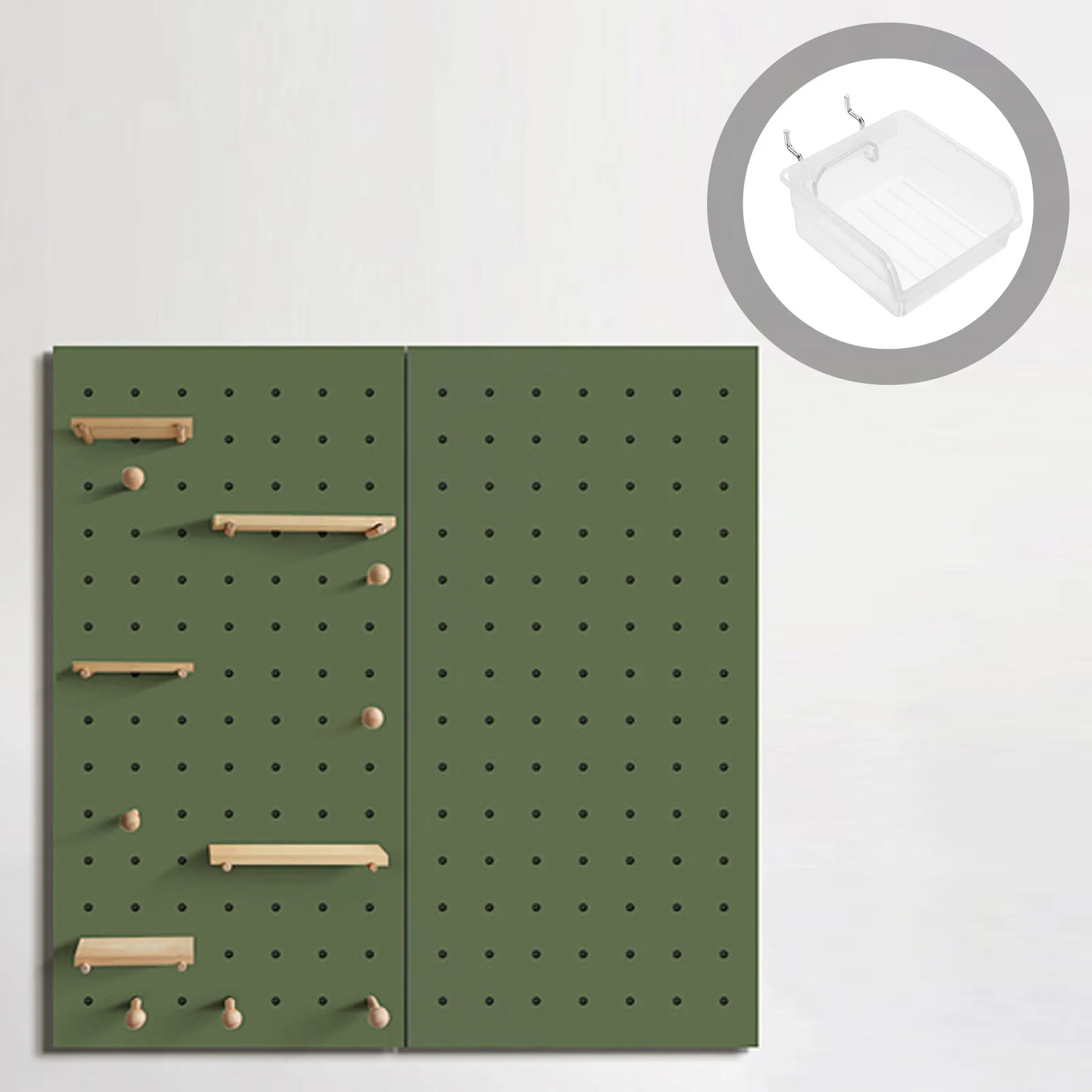 Large Capacity Pegboard Bin Thick Material Transparent Hardware Storage Box Static Protection Pegboard Organizer Garage Storage