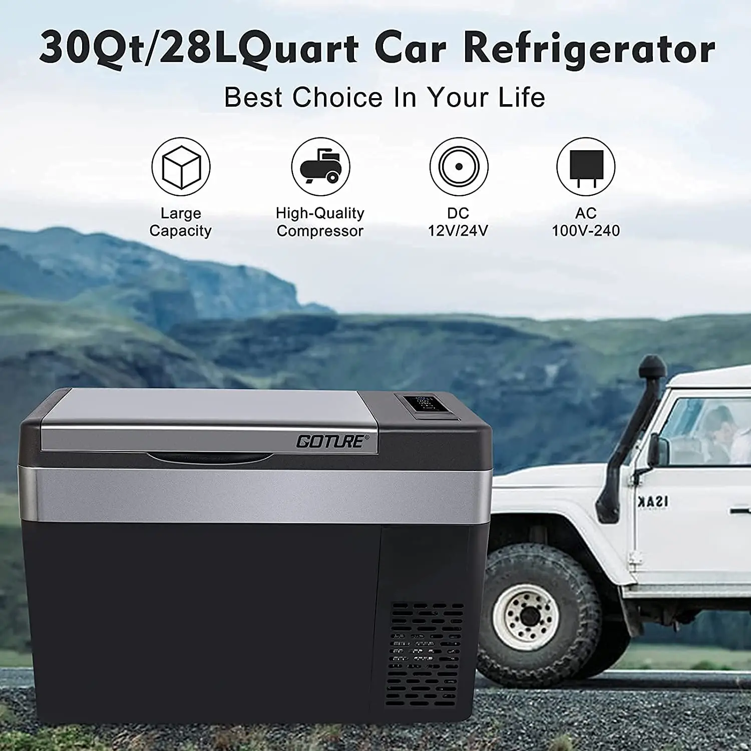 Hotsale Car Refrigerator Portable Freezer RV Fridge 12V 24V Cooler Fast Cooling Camping Boat Travel