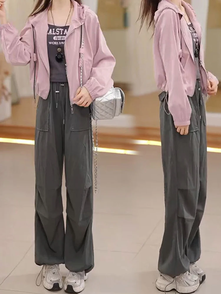 

Sli Autumn Workwear Set High Waist Casual Pants And Jaet Women's Faionable Two-Piece Suit Sweet Sle Zipper Closure