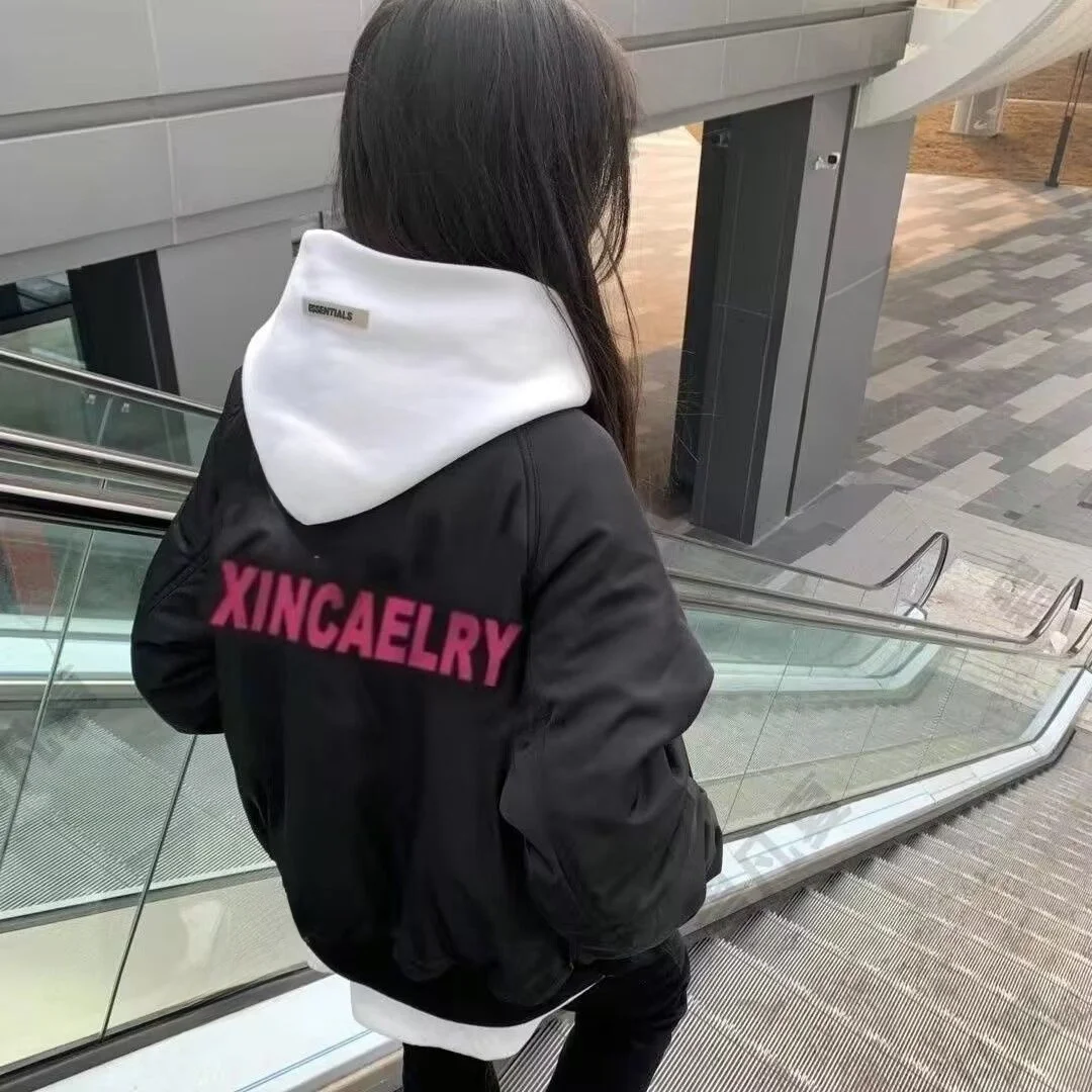 

Trendy Pilot Letter Print Jaet Outerwear Men's Women's American Retro Spring Summer Thin Baseball orm Top