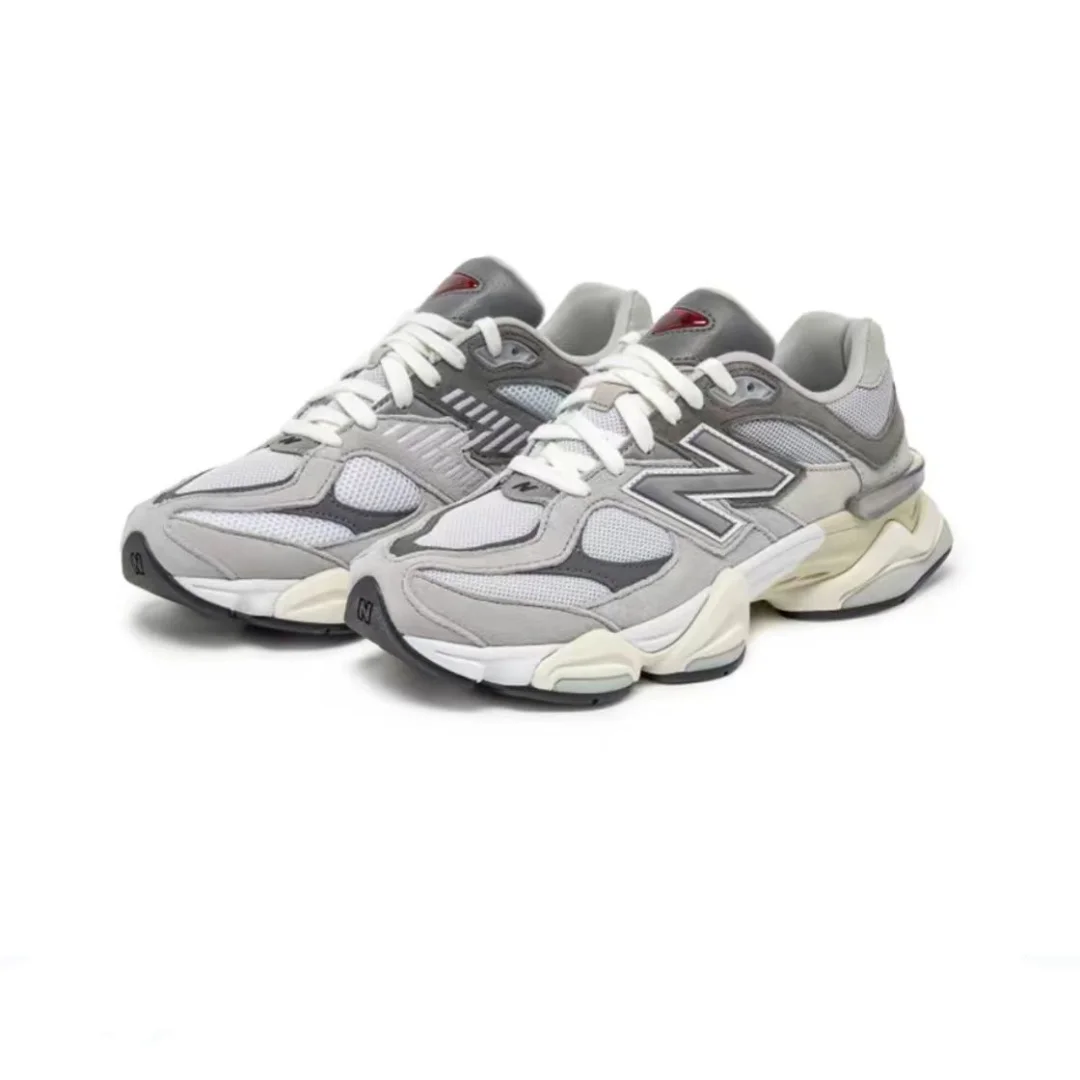 Original NewBalance NB9060 Non-Slip Lightweight Sports Casual Shoes Light Grey Men's and Women's Unisex Sneakers U9060GRY