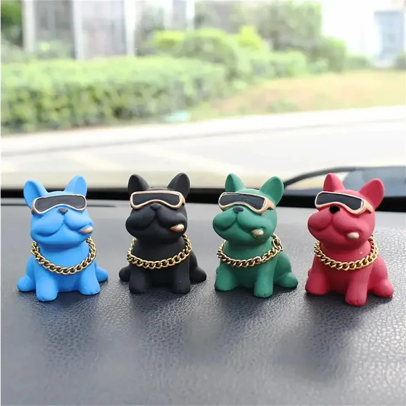 Wear-resistant Bulldog Car Ornaments Feel Comfortable Resin Material Car Dashboard Decoration Car Accessories Interior Decor