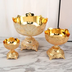 PEANDIM Gold Serving Tray Luxury Fruit Tray Hotel Table Decoration Dessert Snack Bowl Plate Home Kitchen Storage Organization