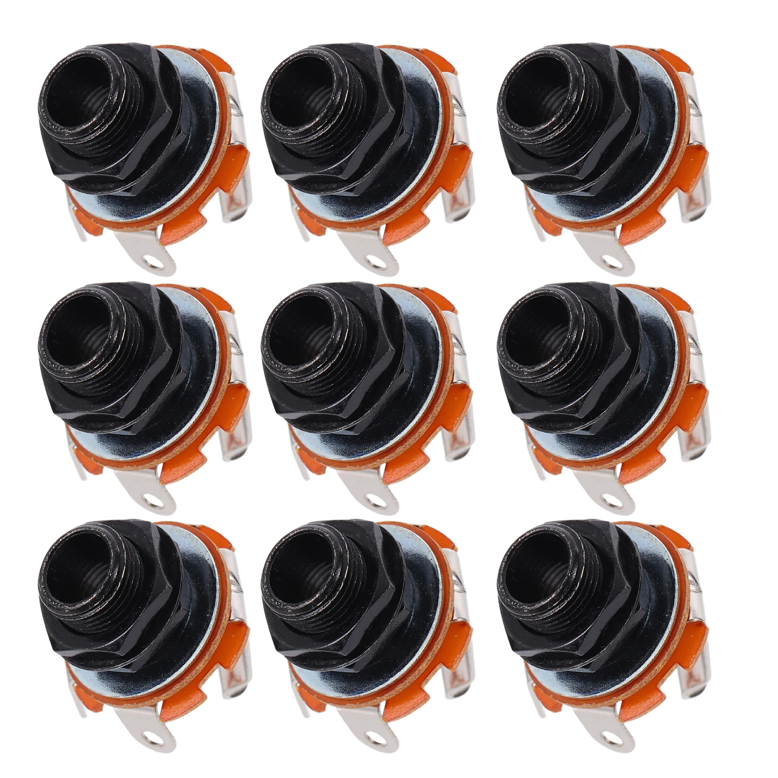 

10 PCS Black Jack Yellow Film Guitar Endpin Socket Output Input Plate Connector